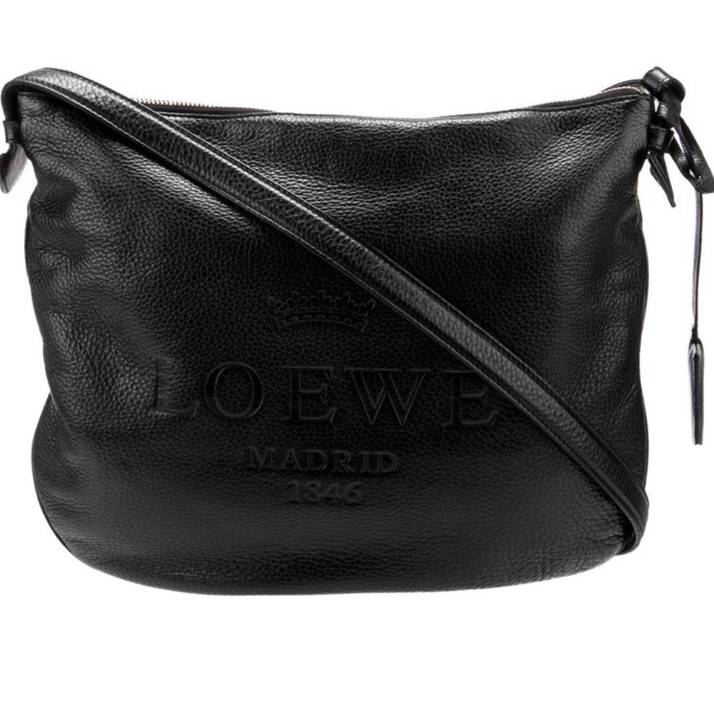 Authentic Loewe leather messenger bag